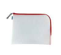 HERMA 20014 Pochette à documents A4 avec fermeture éclair (36 x 28 cm) grande pochette transparente à fermeture zip pour documents, dossiers, jouets, sac de rangement, rouge