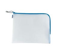 HERMA 20015 Pochette à documents A4 avec fermeture éclair (36 x 28 cm) grande pochette transparente à fermeture zip pour documents, dossiers, jouets, sac de rangement, bleu