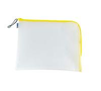 HERMA 20017 Pochette à documents A4 avec fermeture éclair (36 x 28 cm) grande pochette transparente à fermeture zip pour documents, dossiers, jouets, sac de rangement, jaune