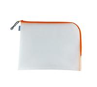 Herma Pochette à documents 20018 – A4, fermeture zip, transparente 36×28 cm, orange