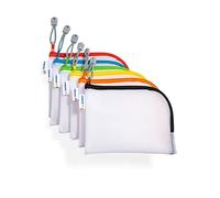 Herma 20019 Lot de 10 étuis de Voyage Transparents A6 (19 x 14 cm) avec Fermeture éclair pour téléphone Portable, câble de Charge, cosmétiques, stylos, Trousse de Toilette en Vari