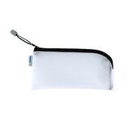 HERMA 20020 Pochette zippée étui de voyage (23 x 11 cm) petite pochette transparente à fermeture zip pour portable, câble de chargement, produits cosmétiques, crayons, clés, trousse de toilette, noir