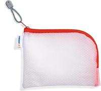 HERMA 20024 - Trousse de voyage à fermeture éclair - Format A6 - Rouge transparent - Petite poche transparente avec fermeture éclair - Trousse de toilette pour téléphone portable, câble de chargement,