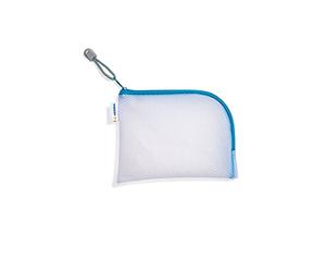Herma 20025 - Trousse de Voyage à Fermeture éclair - Format A6 - Bleu Transparent - Petite Pochette Transparente avec Fermeture éclair - pour la Toilette du téléphone Portable, des câbles de