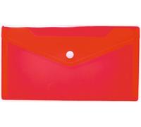 HERMA 20035 Porte-documents DIN long transparent rouge - Petites poches transparentes - Enveloppe avec bouton pression - Enveloppe en plastique pour l'école, l'université, le bureau, les voyages