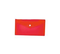 HERMA 20035 Porte-documents DIN long transparent rouge - Petites poches transparentes - Enveloppe avec bouton pression - Enveloppe en plastique pour l'école, l'université, le bureau, les voyages