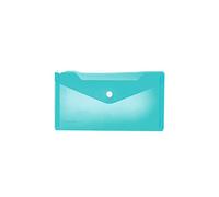 Herma Pochettes à documents 20040 DIN long 22 x 12 cm PP transparentes bouton-pression bleu clair