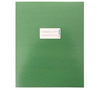 HERMA 20047 Quart Protège-cahier, en carton vert, avec champ d'inscription, en papier solide et extra fort, protège-cahiers d'école, couleur