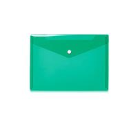 HERMA 20053 Porte-documents A5 vert transparent, petites pochettes transparentes avec bouton pression, enveloppe en plastique pour l'école, l'université, le bureau, les voyages
