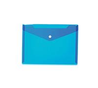 HERMA 20055 Porte-documents format A5 (25 x 18 cm, polypropylène) transparents avec bouton pression pour l'école, l'université, le bureau, les enveloppes en polypropylène bleu