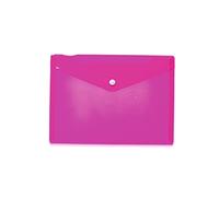 HERMA 20058 Porte-documents A5 transparent rose rose - Petites poches transparentes - Enveloppe avec bouton pression - Enveloppe en plastique pour l'école, l'université, le bureau, les voyages