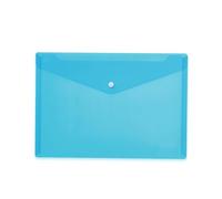 HERMA 20076 Porte-documents A4 transparent bleu clair - Petites pochettes transparentes avec bouton pression - Enveloppe en plastique pour l'école, l'université, le bureau, les voyages