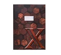 HERMA 20092 Protège-cahiers A4 en carton marron, avec champ d'inscription en papier solide et extra fort, protège-cahiers avec motif hexagonal, pour cahiers scolaires, couleur
