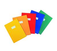 HERMA 20227 Lot de 5 couvertures pour cahiers d'école, format A4, avec champ d'inscription, en papier solide et extra fort, pour cahiers d'école, colorées