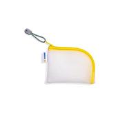 HERMA 20252 - Trousse de Voyage à Fermeture éclair - Format A7 - Jaune Transparent - Petite Pochette Transparente avec Fermeture éclair - pour la Toilette du téléphone Portable, des câbles de