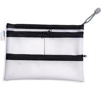 HERMA 20295 - Pochette universelle A5 avec fermeture éclair - Noir transparent - Grand organiseur de sacs à main refermable avec fermeture éclair et 4 poches séparées - Sac de rangement pour