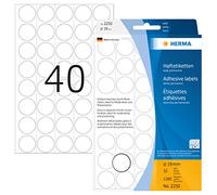 Herma 2250 Étiquettes universelles support perforé diamètre 19 mm 1280 pièces Blanc