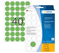 Herma 2255 Étiquettes universelles support perforé diamètre 19 mm 1280 pièces Vert