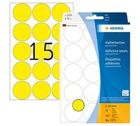 HERMA Étiquettes/pastilles de couleur Ø 32 mm rondes, jaunes, papier mat, inscription à main, 480 pcs
