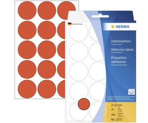 Herma 2272 Pastilles Ø 32 mm rouge 480 pc(s) fixation permanente papier