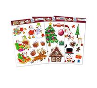 HERMA 25 Autocollants de Noël, Père Noël Bonhomme de Neige Rennes Arbre, pour la décoration de Noël de fenêtre, adhèrent sans colle et sont amovibles, étiquettes auto-adhésives / stickers pour enfants