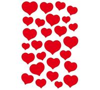Herma Autocollants 3254 – Cœurs Saint‑Valentin, 27 autocollants, film mat, motif permanent