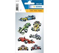 HERMA 3317 Lot de 21 Autocollants de Formule 1 pour Voiture de Course F1 Motif Voiture de Course Véhicule de Course Étiquettes Enfants pour Album Photo, Journal Intime, Scrapbooking, Anniversaire,
