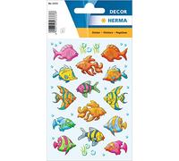 HERMA 3333 Lot de 42 Autocollants avec Motif Poisson - pour Album Photo, Journal Intime, Album de poésie, Scrapbooking, Anniversaire, décoration Lettres, Bricolage