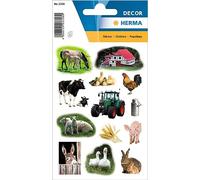 HERMA 3358 Stickers animaux de la ferme (39 autocollants, papier, mat) auto-adhésifs, permanents motif étiquettes pour filles et garçons Multicolore