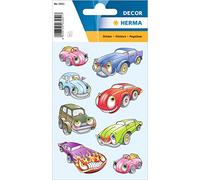 HERMA 3451 Lot de 24 autocollants pour voiture avec motif de visage de véhicule amusant - Étiquettes pour album photo, journal intime, album de poésie, scrapbooking, anniversaire, décoration lettres,