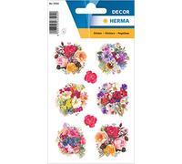 Herma Autocollants décoratifs 3504 – Fleurs multicolores, papier, adhésif permanent – Pack 3 feuilles