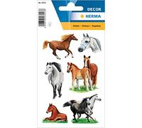 HERMA 3553 Autocollants animaux pour enfants, races de chevaux (18 autocollants, papier, mat) autocollants permanents pour filles et garçons, multicolore