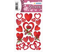 HERMA 3619 Lot de 66 autocollants en forme de cœur avec roses et fleurs en forme de cœur pour Saint-Valentin, amour, mariage, anniversaire, scrapbooking, décoration, cadeau, lettres, bricolage