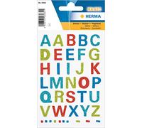 HERMA 3664 Diamond Glittery Stickers Lettres A à Z (40 autocollants, film, paillettes) autocollantes, étiquettes permanentes de l'alphabet pour filles et garçons, multicolores