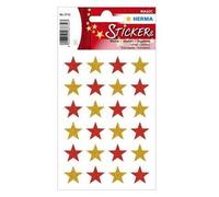 Herma Autocollants de Noël Magic 3732 – Étoiles pailletées brillantes – Feuille 24 pièces Or