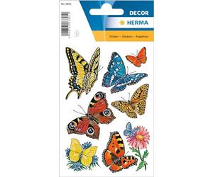 HERMA 3801 Autocollants Animaux Papillons (24 autocollants, Papier, Mat) Autocollants permanents pour filles et garçons, Col