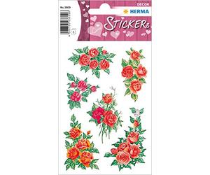 HERMA 3809 Lot de 18 Autocollants en Papier Mat pour la Saint Valentin Motif Roses Rouge