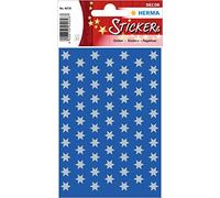 HERMA 4058 Lot de 201 autocollants de Noël, étoiles argentées à 6 pointes (diamètre 8 mm, 201 autocollants, papier) pour décoration de Noël, cadeaux, travaux manuels, calendrier de l'Avent