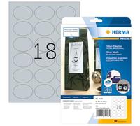 Herma 4116 Étiquettes en plastique 58,4 x 42,3 ovale A4 LaserCopy Argenté