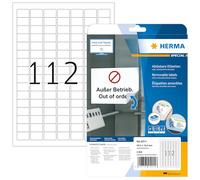 Herma 4211 Étiquettes movables/amovibles 25,4 x 16,9 A4 Blanc