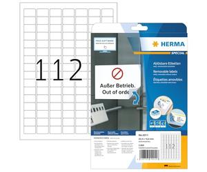 Herma 4211 Étiquettes movables/amovibles 25,4 x 16,9 A4 Blanc