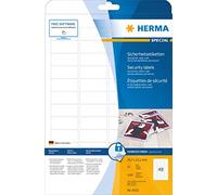 HERMA Special - Blanc - 45.7 x 21.2 mm 1200 étiquette(s) (25 feuille(s) x 48) étiquettes de sécurité/scellement mates autocollantes pour films Blanc G