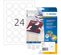 Herma 4234 Étiquettes de sécurité diamètre 40 A4 LaserCopy Blanc