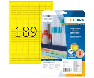 Herma 4243 Étiquettes 25,4 x 10 A4 3780 pièces Jaune