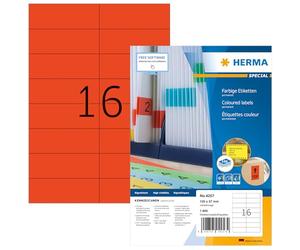Herma 4257 Étiquettes 105 x 37 A4 1600 pièces Rouge