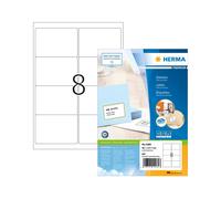 HERMA 4269 Étiquettes A4 Adhésives Permanentes 99.1x67.7mm Papier Mat 800 pcs (100 feuilles x 8) Laser/Jet d'Encre, Certification PEFC