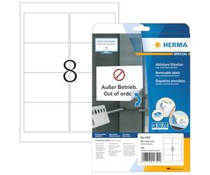 Herma 4350 Étiquettes movables/amovibles 96 x 63,5 A4 Blanc