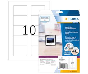 HERMA 4353 Étiquettes autocollantes pour disquette de 8,9 cm, 10 étiquettes par feuille A4, 800 feuilles, 70 x 50,8 mm, 8 000 étiquettes vierges pour disquette de 8,9 cm, étiquettes autocollantes pour