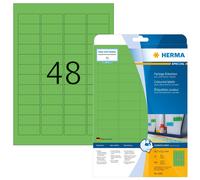 HERMA 4369 Self Adhesive Coloured Labels, 48 Labels per A4 Sheet, 20 Sheets, 45.