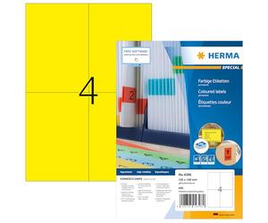 Herma 4396 Étiquettes 105 x 148 A4 400 pièces Jaune